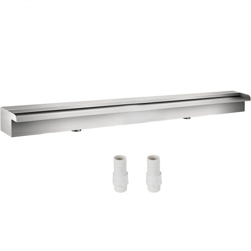 

VEVOR Fontaine de Piscine Étang Argent en Acier Inoxydable 304 Cascade Bassin Extérieur 150 x 11.5 x 8 cm avec 2 Conduits d'eau pour Durer et Ajoutant une Touche à Votre Étang ou Votre Piscine
