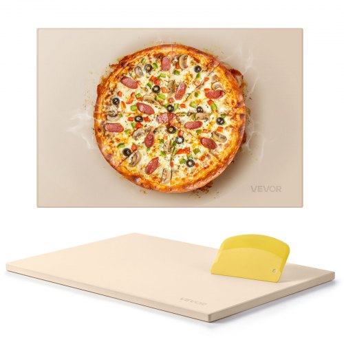 

VEVOR Pierre à pizza rectangulaire en cordiérite de 50,8x35,5 cm, pierre de cuisson extra large avec grattoir en PP, résistante à la chaleur de 1,7 cm d'épaisseur, pour four, cuisson du pain, barbecue