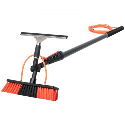 VEVOR Tige Nettoyage Panneau Brosse 124T Aluminium+PP Brosse Photovoltaïque 2~7,2 m Propre Brosse Té