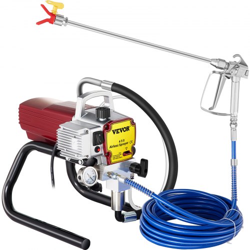 

VEVOR Machine de Pulvérisation 1800 W Pulvérisateur sans Air Pulvérisateur de Peinture 2,2 L/min Haute Pression Pistolet Peinture Électrique Rouge avec Tuyau 15 m pour Peinture Intérieure Extérieure