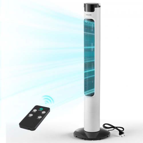 

VEVOR Ventilateur Colonne, Ventilateur Tour Oscillant à 50°, avec Télécommande, Commande Tactile, 3 Vitesses et 3 Modes, Minuterie 7,5 h, Vitesse d'Air 4,2 m/s, pour Salon, Bureau et Chambre, Blanc