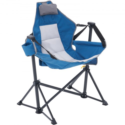 

VEVOR Chaise Hamac de Camping, Capacité de Charge 136 kg, Chaise à Bascule Pliante Inclinable avec Porte-gobelet, Sac de Rangement, Appui-tête, Dossier Réglable, pour Camping, Activités en Plein Air