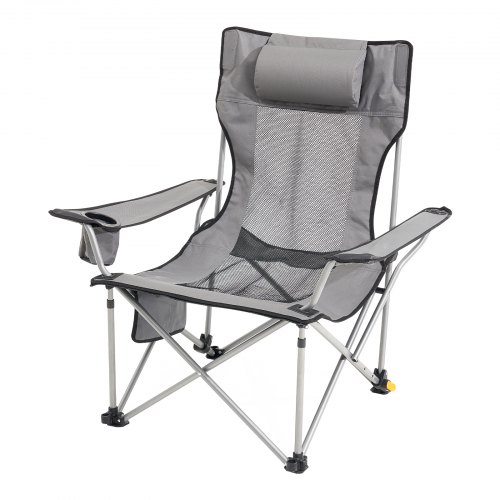 

VEVOR Chaise de Camping Inclinable Portable 150 kg pour Maison Extérieur Gris