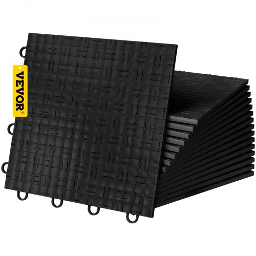 

VEVOR Carreaux de Garage Carreaux de Revêtement de Sol de Garage à Emboîtement 12x12" Paquet de 25 Noir