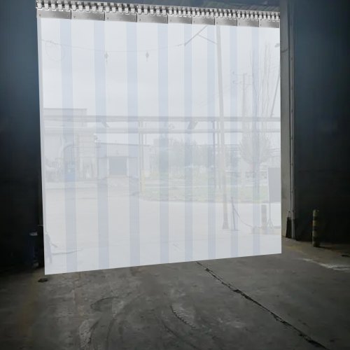 

VEVOR Rideau à Lamelles en PVC 5 Bandes Rideau Industriel à Lanières Plastique Installé 1,25x2,25m épaisseur 3mm Coupe Vent et Haute Température avec Support, Porte Supermarché Magasins Garages Usines