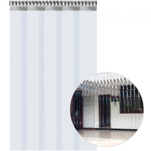 Vevor 5 Pcs Rideau à Lamelles Pvc Aspect Transparent Bandes De Rideau 1,25x2,75m