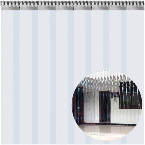 Vevor 8 Pcs Rideau à Lamelles Pvc Aspect Transparent Bandes De Rideau 2x2,75 M