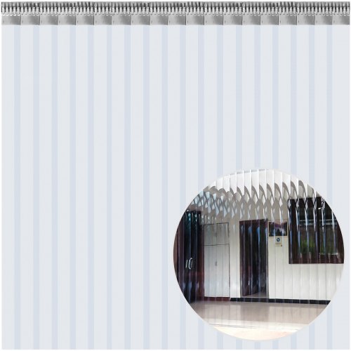 Vevor 19pcs Rideau à Lamelles En Pvc Aspect Transparent Bandes De Rideau 3x2,5 M