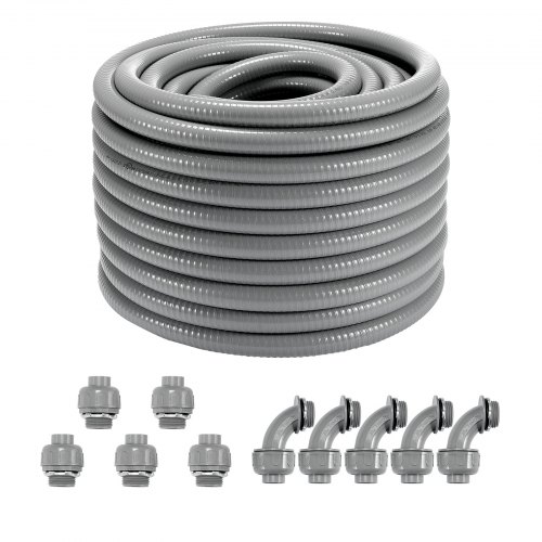 

VEVOR Conduit électrique flexible PVC étanche aux liquides 19,1 mm 30,5 m IP65