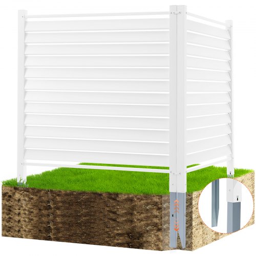 

VEVOR Panneau Brise Vue Extérieur 122x122 cm Clôture de Jardin à Persiennes Kit 2 Panneaux de Confidentialité avec Piquets Métalliques, Accessoires pour Sols Souples, Cacher Climatiseurs, Poubelles