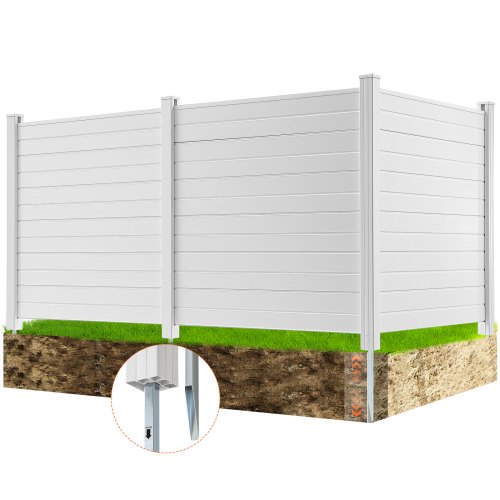 

VEVOR Panneau Brise Vue Extérieur 127x127 cm Clôture de Jardin Horizontale Kit 3 Panneaux de Confidentialité avec Piquets Métalliques, Accessoires pour Sols Souples, Cacher les Climatiseurs, Poubelles