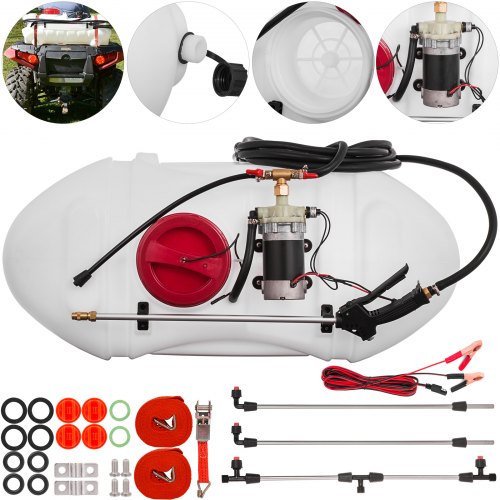 VEVOR Pulvérisateur à Pression 60L Pulvérisateur Jardin 12V Pompe Pulvérisation Pression 5-10 Bars Débit 3-5 LPM Câble d'alimentation 5m Chargée sur Tracteurs VTT Éliminer Mauvaises Herbe