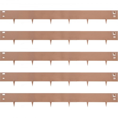 VEVOR Bordure de Pelouse en Acier 10 x 99 cm Clôtures de Pelouse 5 PCs Bordure de Jardin Métal Empêcher Racines & Mauvaises Herbes Propagées Création de Bordures pour Jardins Sentiers Pelouses Cours