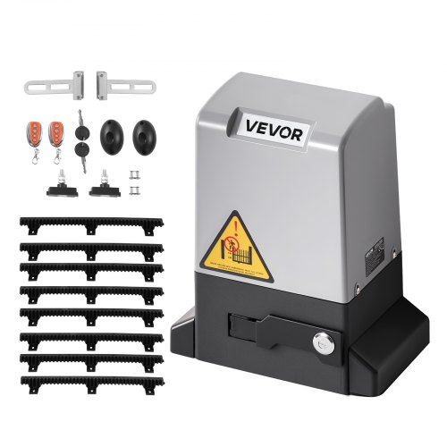 

VEVOR Motorisation de Portail Coulissant, 400 W, Ouvre-portail Automatique Électrique pour Portes 25 m 1000 kg, Moteur de Porte Coulissante Crémaillère Nylon, Système d'Ouverture de Portails d'Allée