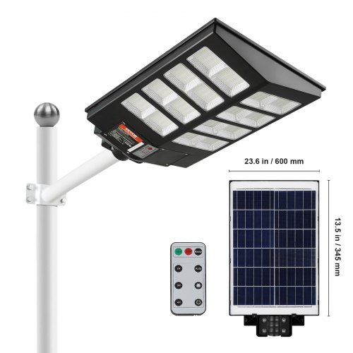 

VEVOR 800W LED lampadaire solaire 1400LM lampe solaire capteur de mouvement mur extérieur