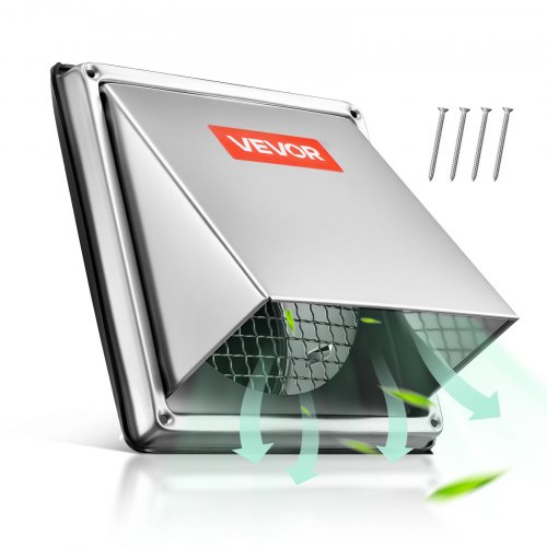 

VEVOR Grille d'Aération Murale, 97 mm, Grille de Ventilation en Acier Inoxydable, avec Écran de Protection, pour Murs, Salle de Bain, Garages, Cuisine, Sous-sol, Sèche-linge, Climatisation, Argenté