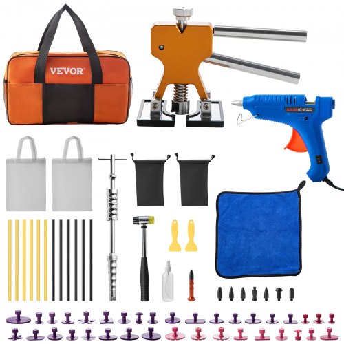 VEVOR Kit Débosselage Carrosserie 69PCS Outil Débosselage sans Peinture avec Extracteur Doré Kit de