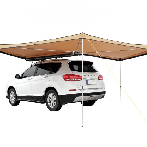 

VEVOR Auvent Voiture Rétractable 270° 2,5 m Auvent Latéral Voiture PU3000 mm UV50+ Résistant Soleil/Eau/Vent avec Sac Rangement Auvent sur Côté/à l'Arrière pour Camions SUV Fourgonnettes Camping-cars