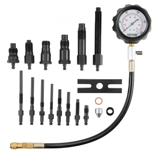 

VEVOR Testeur de Compression avec 18 Kits d’Adaptateurs Compressiomètre pour Moteurs Diesel Jauge de Compression 0-70 bars ou 0-1000 psi Outil de Diagnostic de Cylindre de Moteur Voiture Moto Atelier