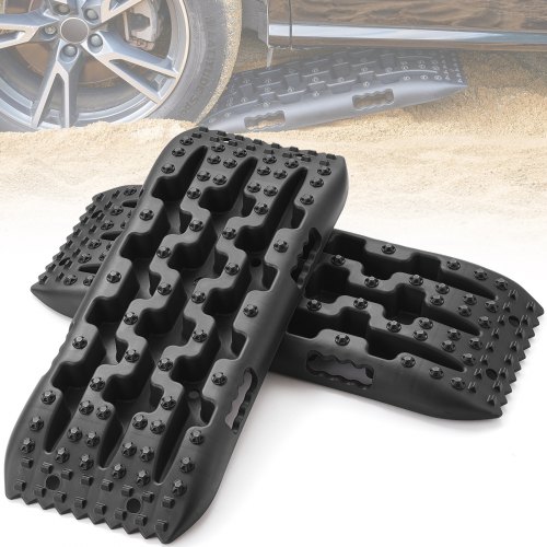 

VEVOR Plaque de Désenlisement 10 T avec PP, Tapis de Traction pour Tout-Terrain/Voiture/Pick-up/SUV/Camping-car, Planche de Récupération de Sable Boue Neige, Sac de Rangement, Court, Noir, 2PCs