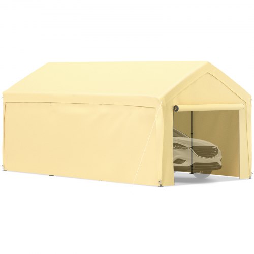 VEVOR Abri de Voiture 3x6 m Auvent Tonnelle Garage 8 Poteaux Acier Galvanisé Tente Carport Pergola a