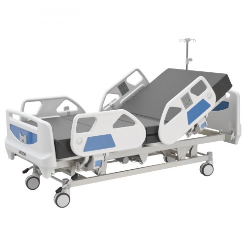 

VEVOR Lit Médicalisé Entièrement Électrique 5 Fonctions Lit d'Hôpital pour Soins à Domicile, avec Fauteuil Cardiaque, Fonction RCP, Trendelenburg et Trendelenburg Inversée, Verrouillage Centralisé