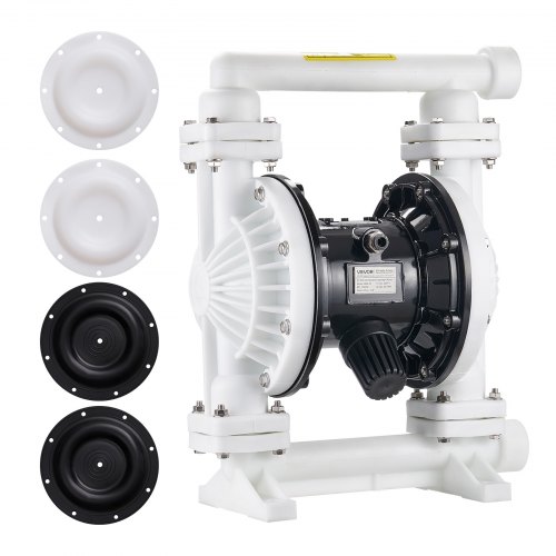 

VEVOR Pompe Pneumatique à Double Membrane 95 L/min, Pompe à Diaphragme Pneumatique Transfert d'Huile Usagée, Entrée Sortie Air Standard, Corps Polypropylène, pour Diesel, Graisse, Kérosène, Essence