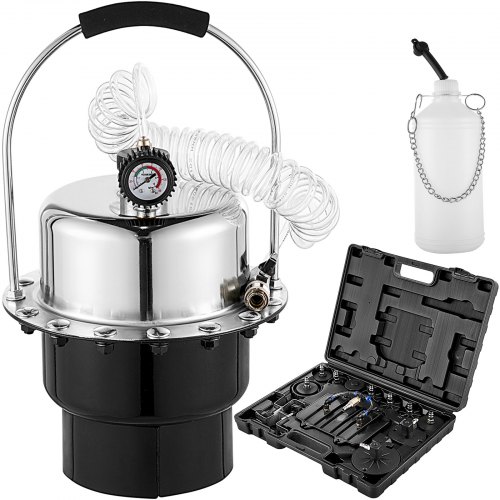 VEVOR Purgeur Liquide de Frein 5 L, Purgeur de Frein Automatique en Acier, Kit Purgeur de Frein & d'Embrayage, Pression d'Air 0-1000 kPa, avec Manomètre Précis