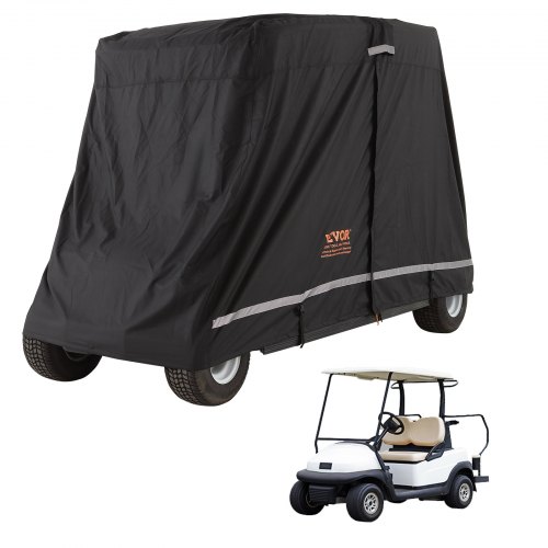 

VEVOR Housse pour Voiturette de Golf Universel 4 Places Bâche Golfette Imperméable en Polyester 600D Couverture de Protection Intégrale Résistante au Soleil Anti-poussière pour Golfeur 270x120x170 cm