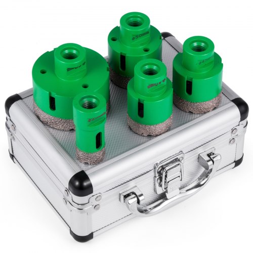 VEVOR 5 pièces Scie Cloche Diamantée 25-68mm Trépan M14 Portable Perçage à Sec Pour Béton