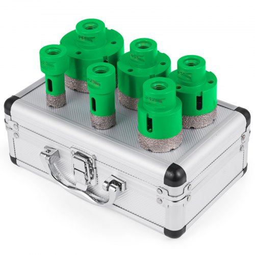 

VEVOR Scie Cloche Diamantée, avec des diamètres de 20/25/42/50/55/68 mm, Qualité Première Forêt Diamant Cylindrique Boîtier portable léger, pour les carreaux/le marbre/les autres pierres/la porcelaine