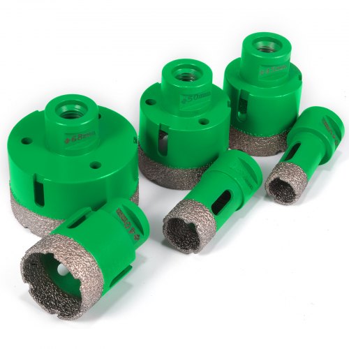 

VEVOR Trépan Diamant Scie​ Cloche 6Pcs 20/25/40/45/50/68 mm, Foret Diamanté Filetage de Montage M14, Ensemble de Forets Propre Pratique avec Boîte pour Coupe Rapide Carreaux Granit Marbre Porcelaine