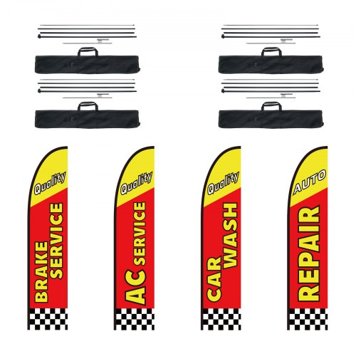 

VEVOR Kit mâts de drapeau et drapeaux plumes pour réparation automobile 498,5 cm