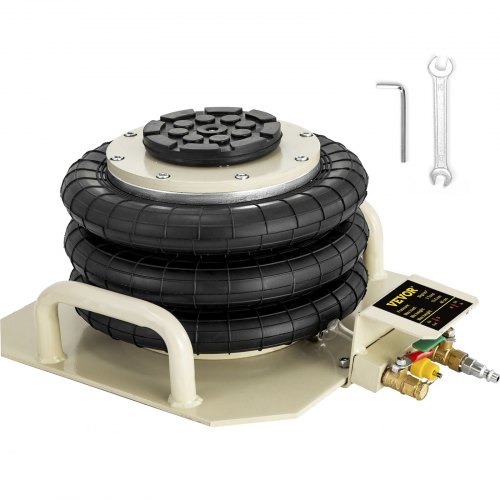 VEVOR Cric Pneumatic 3T Air Jack à 3 Anneaux Capacité Variable pour Levier Voiture en Acier 6600lbs