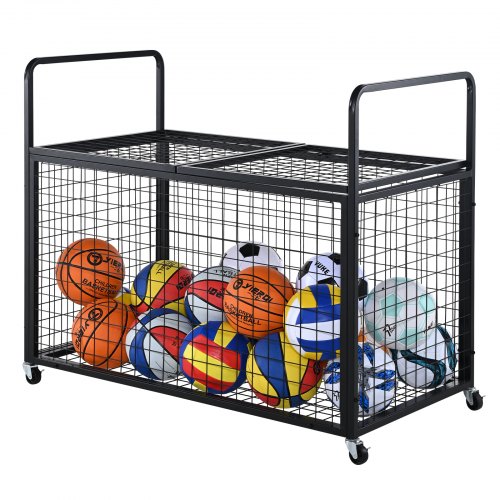 

VEVOR Chariot à Ballons Verrouillable 115x61x91,2 cm Cage de Rangement pour Ballon Mobile avec 4 Roulettes et Freins en Acier Organisateur pour Matériels Sportifs Gym École Garage Intérieur Extérieur