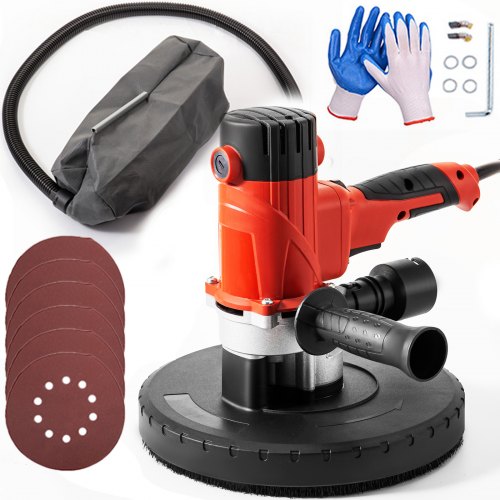 VEVOR Ponceuse orbitale Filaire 1200W, Ponceuse Excentrique Filaire à LED, convient au meulage/au polissage des cloisons sèches pour les débutants/les ménages/les travaux de ponçage professionnels