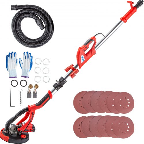 VEVOR Ponceuse orbitale Filaire 750W, Ponceuse Excentrique à LED, convient au meulage/au polissage des cloisons sèches pour les débutants/les ménages/les travaux de ponçage professionnels