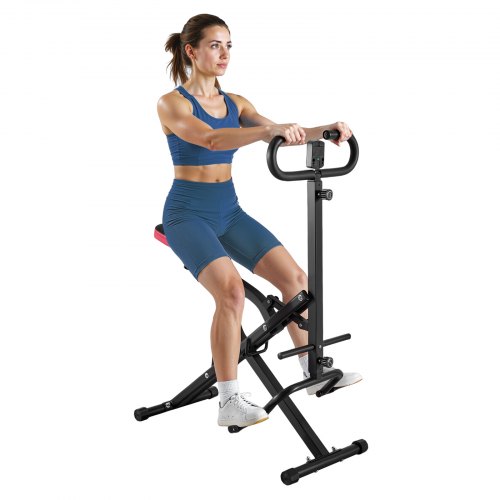 

VEVOR Machine à Squats Domestique, Rameur Vertical Pliable pour Squats Profonds, Appareil d'Entraînement des Fessiers et des Jambes avec Résistance Réglable à 12 Niveaux, Fitness Domicile, Noir