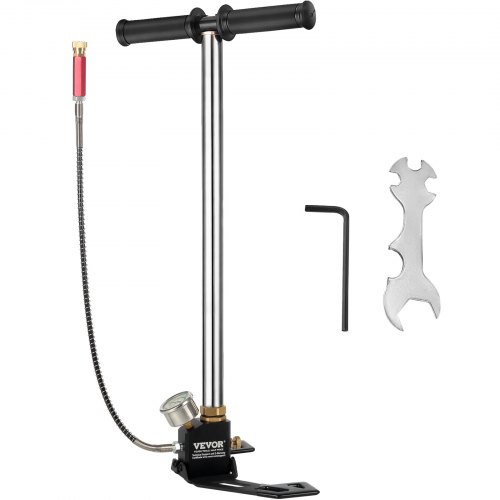 

VEVOR Pompe à Pied 0-4500 psi, Pompe à Pneumatique à 3 Étages, Pompe à Haute Pression, Gonfle-Pneu pour Vélo, Fusil à Air avec Manomètre Précis et Pédale Pliable
