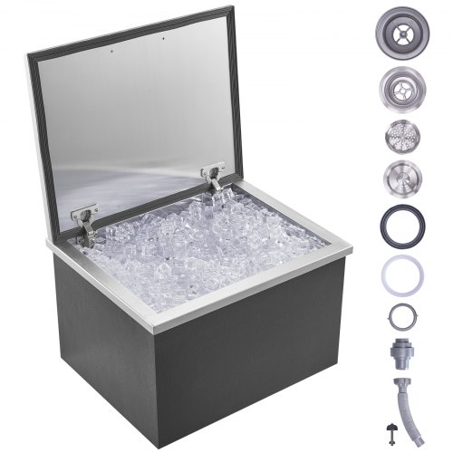 

VEVOR Bac à Glace Encastrable 507x407x333 mm Boîte Isotherme pour Glace en Inox