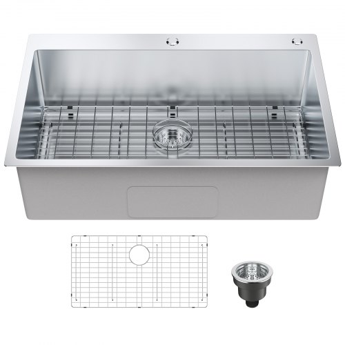 

VEVOR 33 "évier de cuisine montage sur le dessus lavabo simple en acier inoxydable barre de cuisine