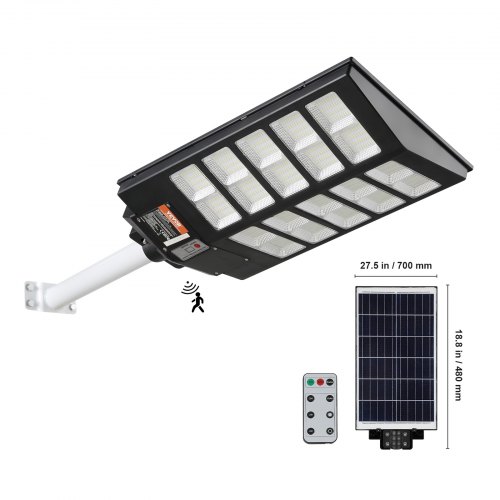 

VEVOR 1000W LED lampadaire solaire 1600LM lampe solaire capteur de mouvement mur extérieur