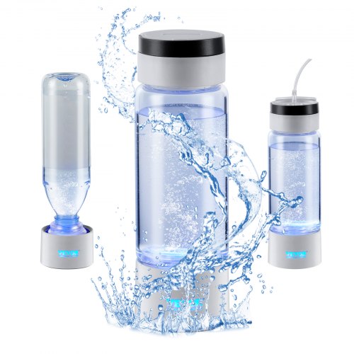 

VEVOR Bouteille d’Eau Enrichie en Hydrogène 380 mL, Générateur d’Eau Hydrogénée Portable, Technologie SPE, Ioniseur d'Eau avec Tube d'Inhalation Nasale et Autonettoyant, Tasse de Santé en Verre