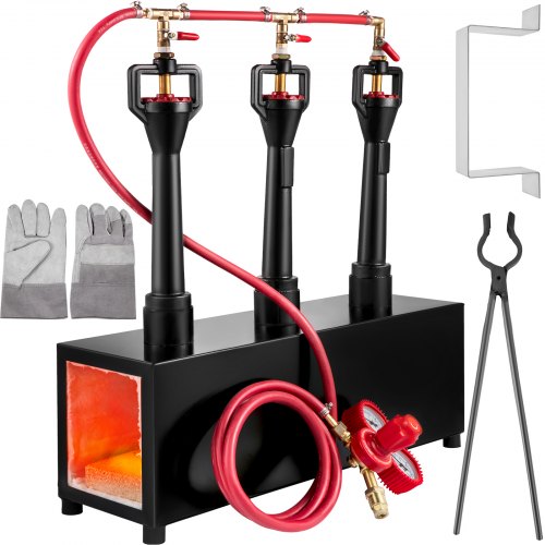 VEVOR Forge à Gaz Propane Four de Fusion Forge avec 3 Brûleurs pour Métal 12,6 L