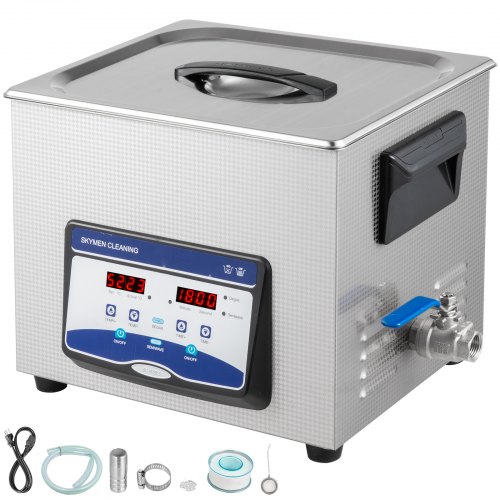 VEVOR Nettoyeur Digital Affichage Ultrasonique Appareil de Nettoyage Ultrason Nettoyeur de Bijoux Machine Ultrasonique 220V (10L)