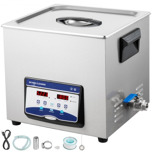 VEVOR Nettoyeur Digital Affichage Ultrasonique Appareil de Nettoyage Ultrason Nettoyeur de Bijoux Machine Ultrasonique 220V (20L)