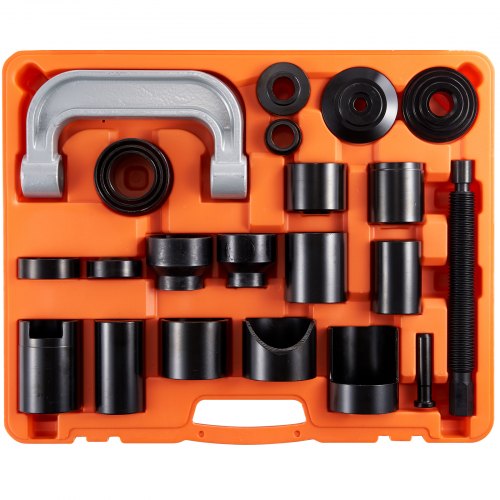 

VEVOR Extracteur de Joint à Rotule 23PCS Arrache Rotules en Acier avec Adaptateurs Multi-Tailles Kit de Démontage et Montage Joints à Rotules Joint en U Goupille d'Ancrage de Frein Véhicules 2WD 4WD
