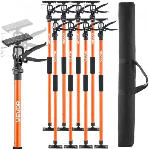 

VEVOR Étai de Soutien Télescopique 116-290 cm Poteau de Support Réglable Lot de 8, Tige Dégagement Rapide, en Acier, Charge 70 kg, Étai pour Plafond, Installation d'Armoires, Levage de Cloisons Sèches