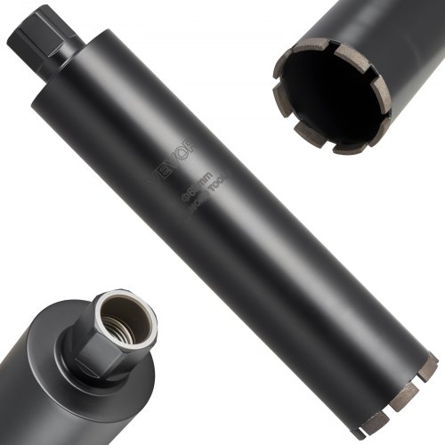 

VEVOR Foret Diamant pour Carotteuse, Couronne de Carottage Humide Diamètre 89 mm et Profondeur de Perçage 356 mm, Trépan avec Filetage Intérieur 1-1/4 po-7 32 mm-7, pour Béton Armé Maçonnerie
