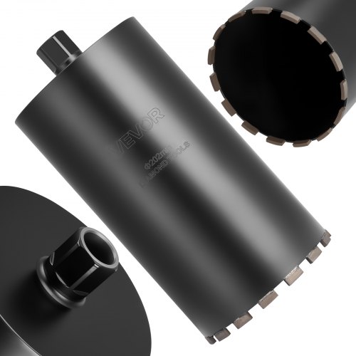 

VEVOR Foret Diamant pour Carotteuse, Couronne de Carottage Humide Diamètre 203 mm et Profondeur de Perçage 356 mm, Trépan avec Filetage Intérieur 1-1/4 po-7 32 mm-7, pour Béton Armé Maçonnerie